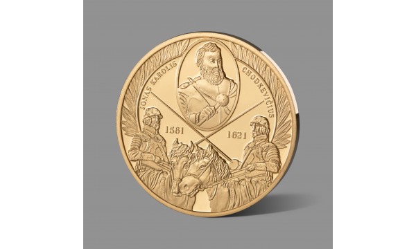 Jonui Karoliui Chodkevičiui dedikuotas paauksuotas medalis
