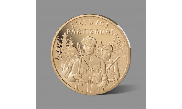 Lietuvos partizanams dedikuotas paauksuotas medalis