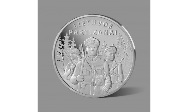 Lietuvos partizanams dedikuotas gryno sidabro medalis