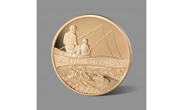Žvejams ir žvejybos tradicijoms dedikuotas paauksuotas medalis