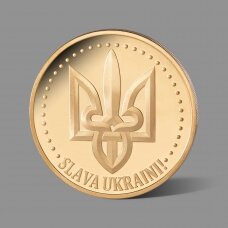 Ukrainai dedikuotas paauksuotas medalis