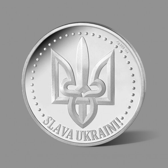 Ukrainai dedikuotas gryno sidabro medalis 1